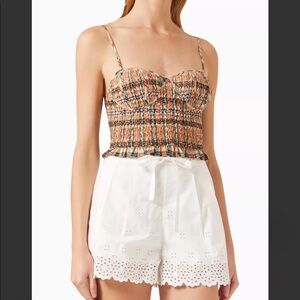 Ulla Johnson Liv Smocked Crop Top Size 6